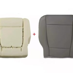 Auto Seat Replacement, Compatível com Ford F250 F350 F450 XL vinil caminhão de trabalho cinza 2017-2020 capa de assento inferior do motorista e espuma de almofada (já instalado) (Discos de Vinil)