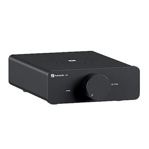 Fosi Audio V3 Amplificatore Audio, 300Wx2, Chip TPA3255, Mini Amplificatore HiFi Stereo, 2 Op-Amp TI NE5532 Sostituibili, Design Innovativo Dissipazione del Calore, Amplificatore di Potenza Classe D (Equipamentos)