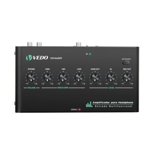VEDO Amplificador de áudio digital multifuncional com equalizador,amplificador de fone de ouvido com Bluetooth, Tipo-C/3,5 mm/RCA para jogos,produção musical e entretenimento doméstico (Equipamentos)