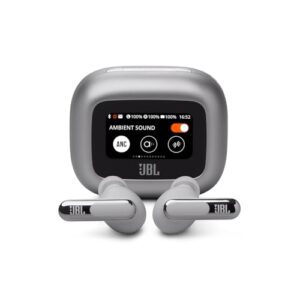 JBL, Fone de Ouvido Bluetooth, Live Beam 3, In-ear, Tela de 1.45", Cancelamento de Ruído - Prata (Equipamentos)