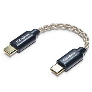GUCraftsman Cabo amplificador de fone de ouvido USB C tipo C para tipo C 6N cristal único prata para FiiO BTR5 Q1 Q3 Q3s Qudelix 5K xDuoo Link2 XD-05PLUS E1DA 9038G3 9038S 9038D Lotoo PAW S2¡ (Equipamentos)