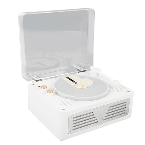 Luocute CD Player Sem Fio, Portable Retro BT CD CD R Player RW Music Player Com Alto-falantes, Controle Remoto, Suporta USB/AUX/TIPO-C para Casa, Som Surround 3D (Branco) (Equipamentos)