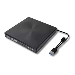 Gravador DVD Externo USB 3.0 e Tipo-C KP-HD845 - Portátil, Alta Velocidade e Compatível com Windows, macOS e Linux (Equipamentos)