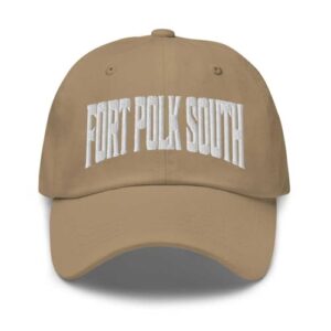 Boné de beisebol Fort Polk South Fort Polk South Dad Louisiana LA Chapéu bordado lembrança, Caqui, Tamanho Único (Equipamentos)
