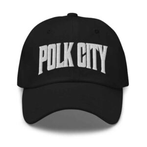 Merch Town Boné de beisebol Polk City Chapéu de pai de Polk City Florida FL bordado lembrança, Preto, Tamanho Único (Equipamentos)