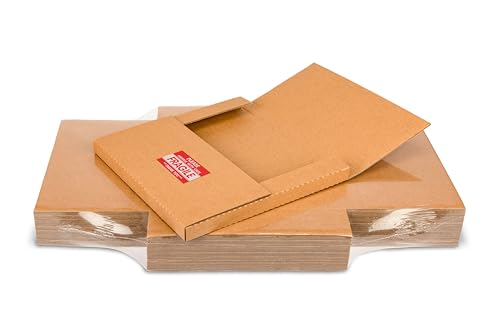 kayritonz Kayritonz Lp Mailers 12,8" C X 12,8" L X 1" P Caixas De Remessa De Discos De Vinil Kraft Para Embalagem De Correspondência, Mudança De Armazenamento, Com Adesivos Frágeis, Marrom, Pacote C (Discos de Vinil)