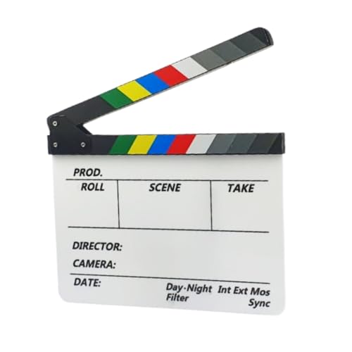 Claquete de Cinema p/Gravações de Vídeos Produções Audiovisuais 30x24cm - Dizeres em Portugues (Discos de Vinil)