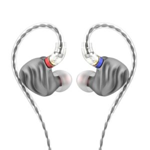 FiiO Fones de ouvido FH3 HiFi 3 drivers (1 dinâmico + 2 Knowles BA), fones de ouvido intra-auriculares de alta resolução, som de graves, alta fidelidade para smartphone/PC/tablet (titânio) (Equipamentos)