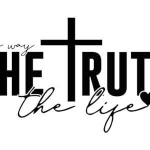 Adesivo de vinil The Way The Truth The Life Cross CCI |Laptop Carros Caminhões Vans Paredes | Preto |19 x 11 cm | CCI3027 (Discos de Vinil)
