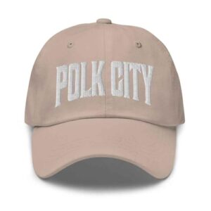 Merch Town Boné de beisebol Polk City Chapéu de pai de Polk City Florida FL bordado lembrança, Pedra, Tamanho Único (Equipamentos)