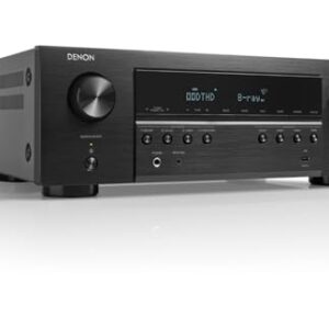 Denon Receptor AV AVR-S670H 5,2 canais 75W 8K com HEOS® integrado. Decoradores Dolby TrueHD e DTS, 6 entradas HDMI, HDMI 8K (Equipamentos)