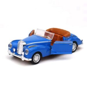 POWER TOYS Miniatura Carro carrinho de ferro metal antigo 3 modelos escala 1:36 M e r c e d e s 300S e C a d i l l a c(AZUL 02) (CDs)