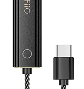 FiiO Amplificadores de fone de ouvido JadeAudio KA1 pequeno amplificador USB DAC alta resolução sem perdas para smartphone/PC/Laptop/Players (preto, tipo C) (Equipamentos)