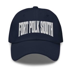 Boné de beisebol Fort Polk South Fort Polk South Dad Louisiana LA Chapéu bordado lembrança, Azul marino, Tamanho Único (Equipamentos)