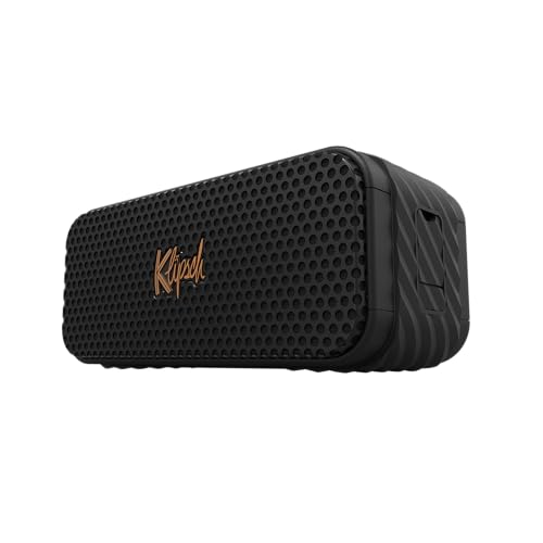 O alto-falante Bluetooth portátil Klipsch Nashville com drivers de alcance completo de 5,7 cm para áudio de 360 graus, classificação IP67 de poeira e à prova d'água, 24 horas de reprodução para uma (Equipamentos)