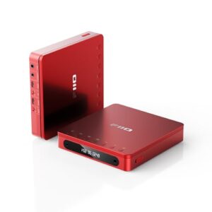 FiiO Leitor De Cd Estéreo Portátil Multifuncional Dm13 Com Bateria Longa Duração, Suporta Extração Usb, Saídas Ópticas/Coaxiais/3,5 Mm/4,4 Mm (Bluetooth Vermelho) (Equipamentos)