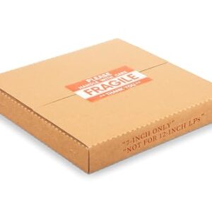 wisaiboxl Caixas De Remessa Para Discos De Vinil De 7" 45 Rpm 7,5" C X 7,5" L X 1" A Caixa De Papelão Ondulado Para Envio, Embalagem, Mudança, Armazenamento, Com Adesivos Frágeis, Marrom, Pacote Com (Discos de Vinil)