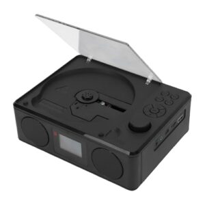 Asixxsix Leitor de CD Portátil, Leitor de Música Retro Com Alto-falantes Integrados e Rádio FM, Bateria Recarregável, Controle Remoto, Entrada AUX, para Casa e Viagens (Equipamentos)
