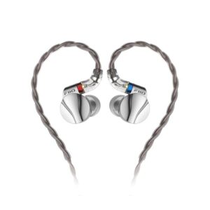 FiiO Fone de ouvido intra-auricular FD15 Magnalium DLC HiFi Dynamic Driver de 13,8 mm com revestimento de aço inoxidável, cabo MMCX destacável (prata) (Equipamentos)