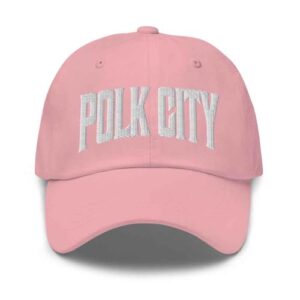 Merch Town Boné de beisebol Polk City Chapéu de pai de Polk City Florida FL bordado lembrança, rosa, Tamanho Único (Equipamentos)