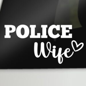 Decalque de esposa de polícia | Decalque de carro esposa de polícia | Adesivo de vinil da polícia | Decalque de carro Proud Police Wife Adesivo de para-choque para janela Laptop Tumbler Decalque | (Discos de Vinil)