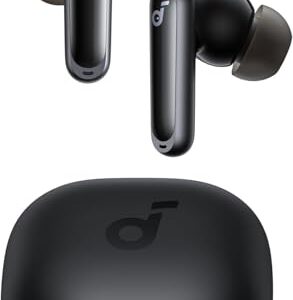 soundcore P40i da Anker, Fone de Ouvido Bluetooth 5.3, Cancelamento de Ruído Adaptativo, Graves Poderosos, Estojo com Suporte, 60H de Reprodução, Resistência à Água, IPX5, Carregamento Sem Fio, Preto (Equipamentos)
