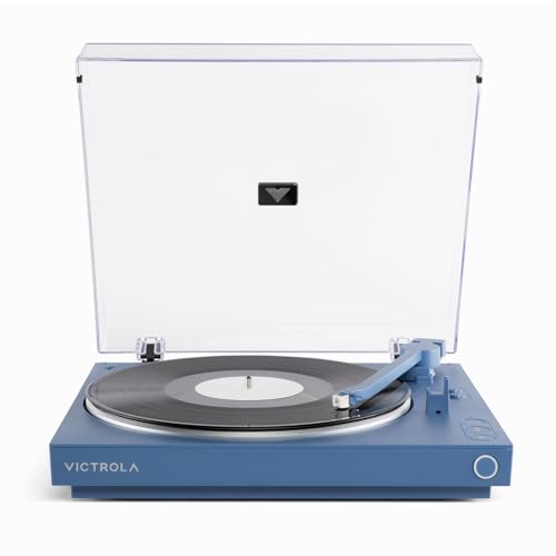 Victrola - Toca-discos Bluetooth totalmente automático com cartucho de áudio Technica ATN3600L, função soneca automática, toca-discos de vinil de 2 velocidades, streaming (Equipamentos)