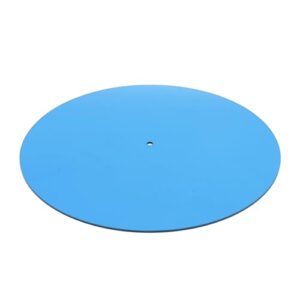 Xixian Tapete Giratório de Acrílico para Toca-discos de 12 Polegadas - Slipmat Baixo Ruído Melhora a Clareza do Som (Azul Transparente) (Equipamentos)