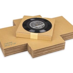 wisaiboxl Caixas De Remessa Para Discos De Vinil De 7" 45 Rpm 7,5" C X 7,5" L X 1" A Caixa De Papelão Ondulado Para Envio, Embalagem, Mudança, Armazenamento, Com Adesivos Frágeis, Marrom, Pacote Com (Discos de Vinil)