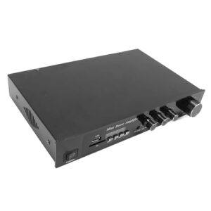 Amplificador Estéreo Em Casa, 50WX2 Bluetooth 5.0 Receptor de Amplificador de áudio, Hi -fi Stereo Somente Power Receiver Substituição para Karaokê de Teatro Em Casa (Plugue nos (Equipamentos)