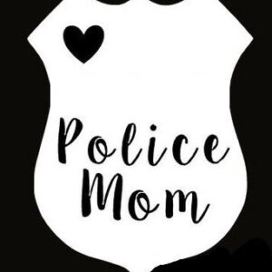 Adesivo de vinil Police Mom | Carros Trucks Vans Walls Laptop| Branco |14 x 10 cm|LLI429 (Discos de Vinil)