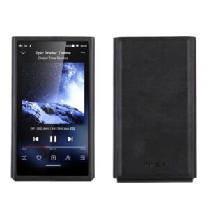 MITER Capa de couro PU feita à mão para FiiO M21 – Couro PU italiano premium, proteção de armação de aço, feito na Coreia (preto claro) (Equipamentos)