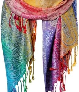 guiyal Cachecol macio vintage de mistura de algodão com bordas com franjas, Jacquard acetinado amarelo, 75 inches x 30 inches (Equipamentos)