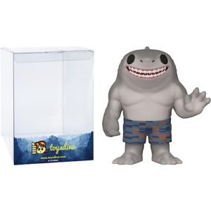 King Shark: P o p ! Pacote de estatuetas de vinil de filmes com 1 protetor gráfico compatível (1114-56019 - B) (Discos de Vinil)