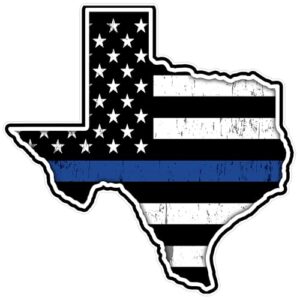 Adesivo de vinil de linha azul fina para carro caminhão janela para-choque adesivo suporte para policiais e policiais 12 cm Texas Outline State (Discos de Vinil)