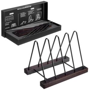 Big Fudge Armazenamento de discos de madeira de acácia de vinil - Suporte de LP com base resistente a arranhões - Suporte de exibição de coleção de álbuns - Rack organizador fácil de montar para (Equipamentos)