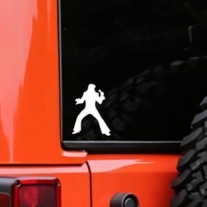 Adesivo decalque de vinil Elvis Singing Silhouette 5x2 personalizado caminhão janela para-choque carro laptop automotivo parede presente copo branco (Discos de Vinil)