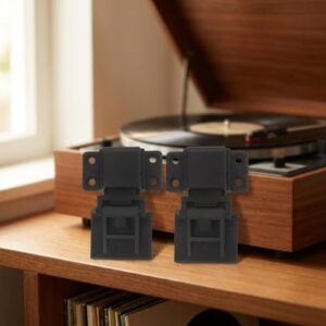 Substituição das dobradiças da tampa do toca-discos para toca-discos, peças de hardware de toca-discos universais em preto fosco para reparo de vinil e acessórios de áudio doméstico (Equipamentos)