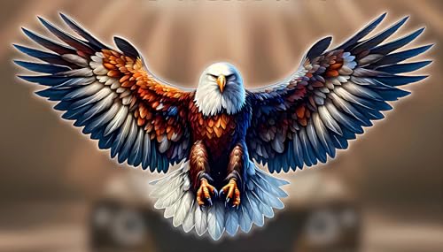 2 peças de adesivos de vinil Eagle Spread Wings à prova d'água para carro, caminhão, para-choque, motocicleta, laptop, parede, patriótico, durável, A-46 (Discos de Vinil)