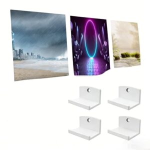 AugustknowU 4 peças para sistema de suporte de acrílico para exibição de vinil montado na parede com foco na eficiência espacial e harmonia visual (branco) (Equipamentos)