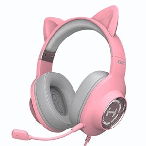 Fone de Ouvido Headset Gamer 7.1 Over-Ear EDIFIER G2 II Pink Cat (Equipamentos)