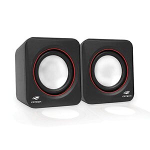 C3Tech Caixa de som SP-301BK Preto - Sistema de audio 2.0 P2 Com Blindagem Eletromagnética alimentacao via porta USB (Equipamentos)