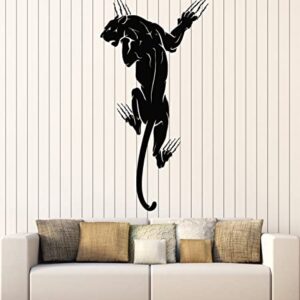 Decalque de parede de vinil pantera besta tribal predador animais selvagens adesivos mural grande decoração (g6571) preto (Discos de Vinil)