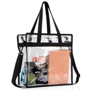 RAINFLOW Bolsa transparente para eventos de estádio, 30 x 15 x 30 cm, preta, unissex, PVC, fecho de zíper, 2 alças, alça de ombro, sacolas para fãs de esportes (Discos de Vinil)