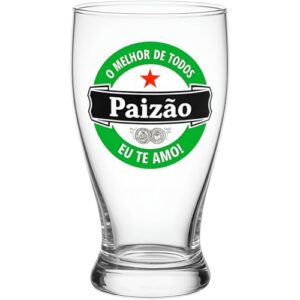 Taça Tulipa para Cerveja e Chopp 340ml Copo de Vidro Elegante para Cerveja Gelada Presente para Pai Cervejeiro Copo Tradicional para Bar em Casa (Cervejas)