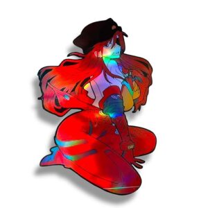 Adesivo de carro Evangelion Asuka adesivos de vinil refletivo rei Decor unit01 adesivos para carro Neon Genesis adesivo mangá decalque de carro para carro para laptop (002) (Discos de Vinil)