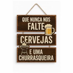 Placa Decorativa em MDF - Bar - Cerveja - Churrasco 25x20cm 3mm (Cervejas)