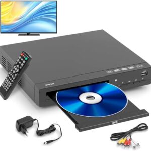 DVD Player com Interface Hdmi 1080p, Leitor de DVD Externo, Cabos Hdmi, Rca E Controle Remoto Incluídos, Aparelho DVD, (Equipamentos)