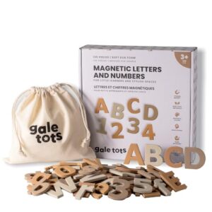 Gale Tots Letras e números magnéticos - 135 peças de ímãs do alfabeto em cores estéticas - Aprendizagem do alfabeto para crianças - Ímãs de geladeira para crianças pequenas - Brinquedos educativos (Discos de Vinil)