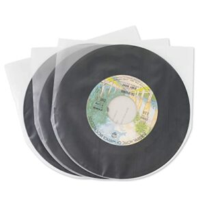sdroceRyaM Mangas internas de disco de vinil de 17 cm, 50 peças de plástico antiestático com fundo redondo EP para disco de vinil de 45 RPM, translúcido (Discos de Vinil)